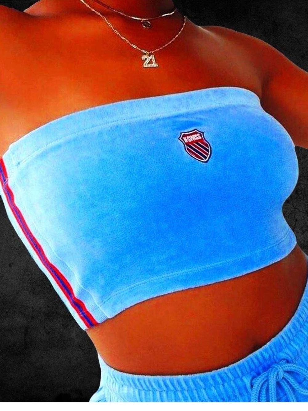 K-swiss x forever 21 Bandeau tube limited edition terry cloth tube top sz M - Picture 2 of 7